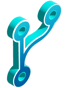 Isometric image representing conflict-free, painless merging in game development, stylized to appear both 2D and 3D.